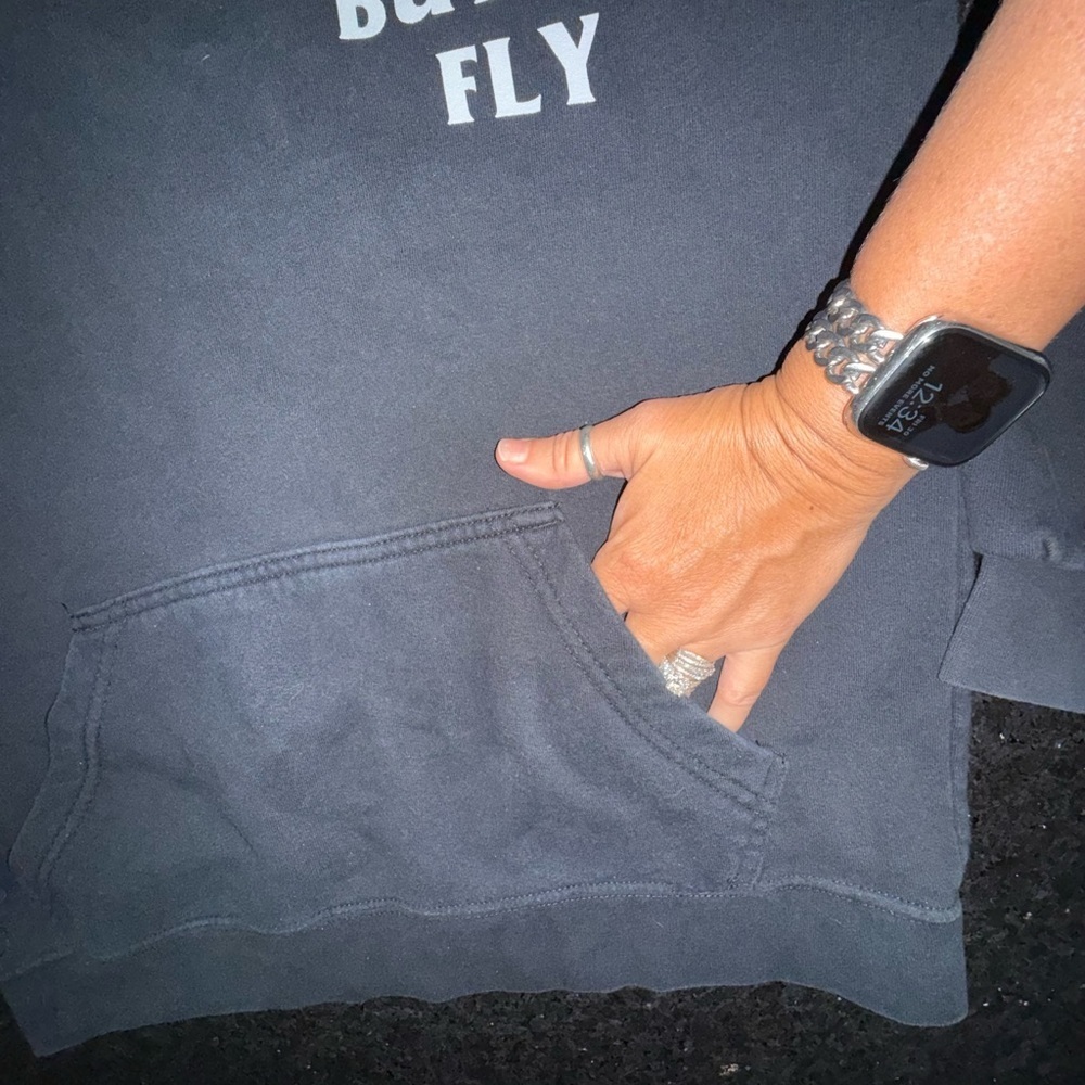 Uec Black Anti Social Butter Fly Hoodie With Pocket Pouch Sz M View 3